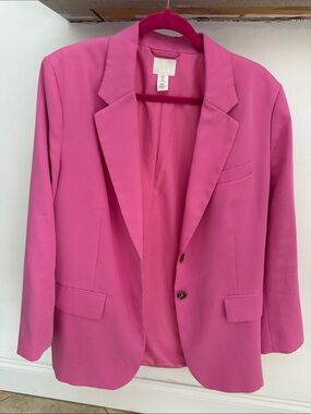 Women’s Hot Pink Blazer Jacket - Classic Tailored Coat